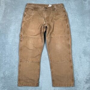 Lakin McKey Pants Mens 36x30 FITS Canvas Flannel Lined Double Knee Work Outdoor